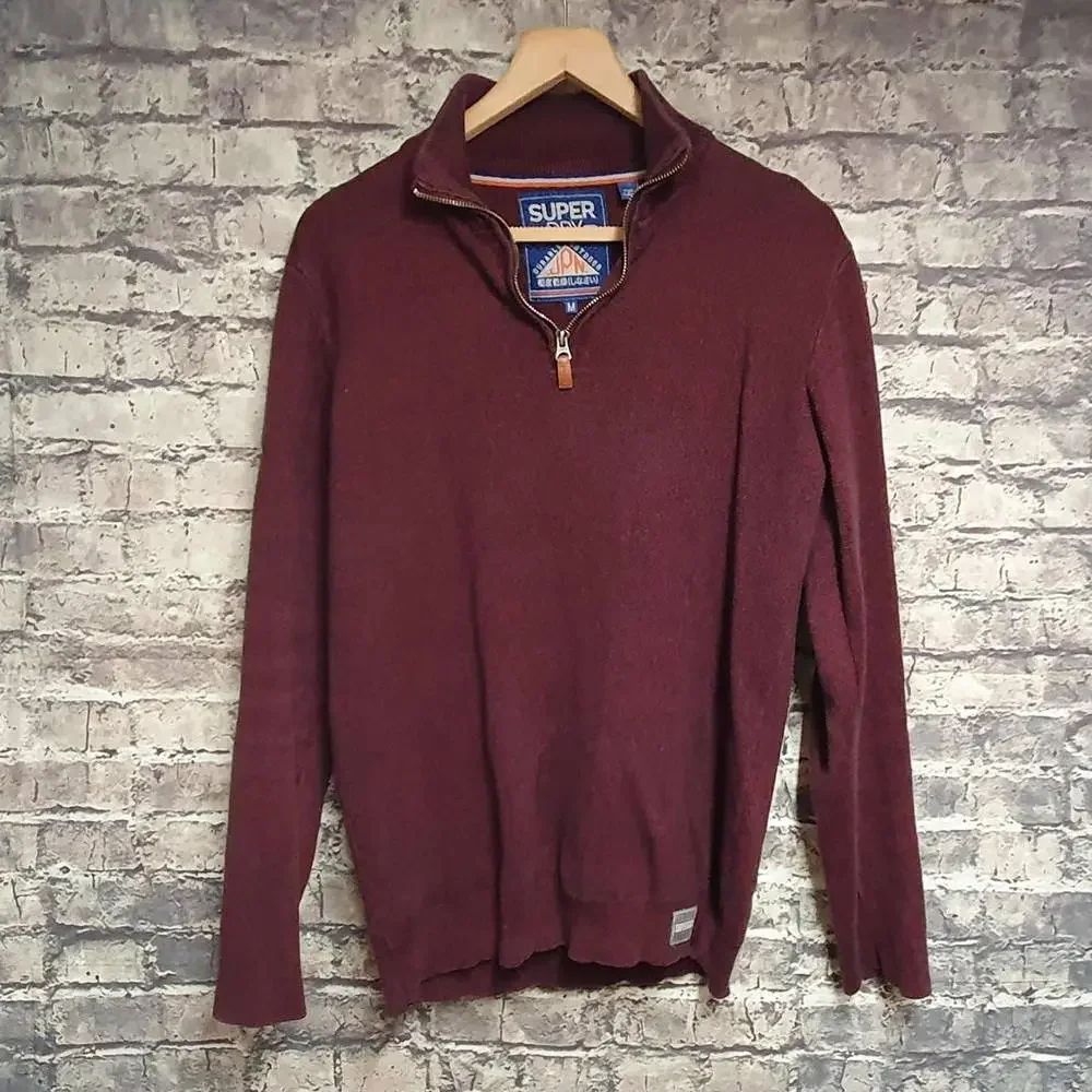 Superdry Burgundy Jumper Uk Medium - Picture 1 of 3